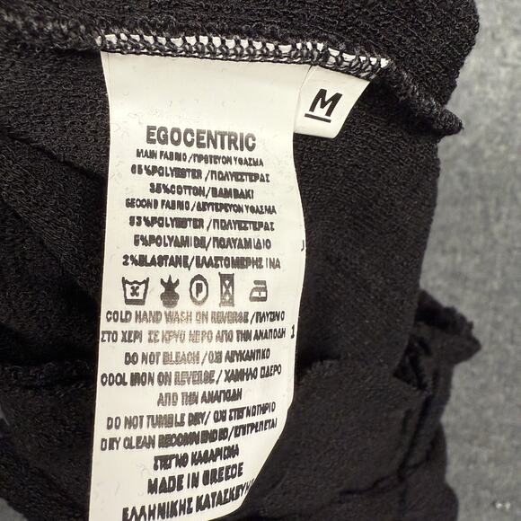 OZAI N KU Womens Sz Medium Soft Sweatpants Black Drawstring Waist Flared Pull On - Picture 7 of 9